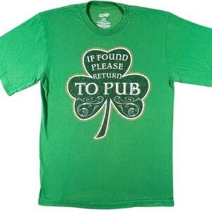St Patricks Day If Found Please Return to Pub Green Cotton T-Shirt